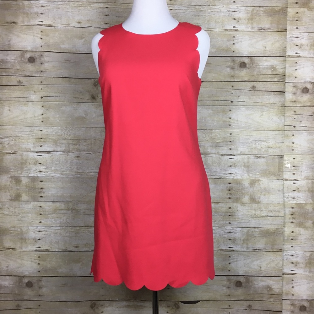 J. Crew Pink Scallop Shift Dress Sz. 10